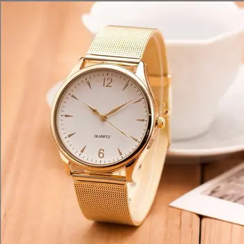 

2019 Hot Sale New Unisex Geneva Watch Men Women Stainless Steel Mesh Band Dress Watches Casual Quartz Wrist Watch reloj mujer