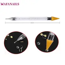 1 шт двухконцевая расчесочная ручка, стразы, восковой карандаш, DIYManicure, инструмент для дизайна ногтей, стразы, 4 цвета на выбор, DXY233