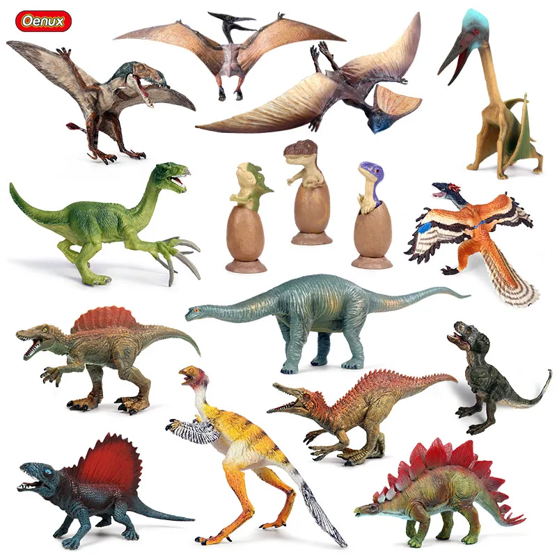 

Oenux Classic Jurassic Carnivorous Pterodactyl Archaeopteryx T-Rex PVC Dinosaur World Animal Model Action Figures Toy For Kids