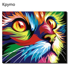 Kpymo Безрамное Кот Животные DIY живопись по номерам рамка Красочные Наборы Раскраска по номерам уникальный подарок стены дома Art Decor