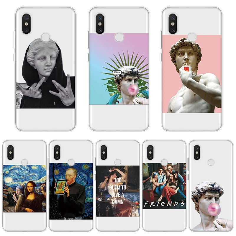 

Art David Statue Capa For Xiaomi Redmi 7 S2 Go Mi Note 2 3 Mix 2 2S 3 A1 4 4C 5 5S 6 9 8 SE Explorer A2 8 Lite Pro Play TPU Case