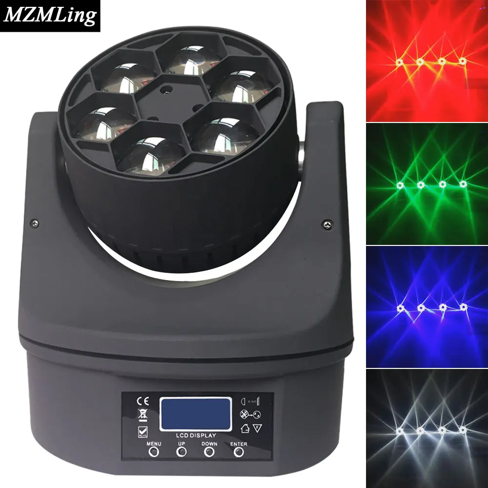 6 15W RGBW 4 In 1 LED Mini Bee Eye Beam Light DMX512 Moving Head Light