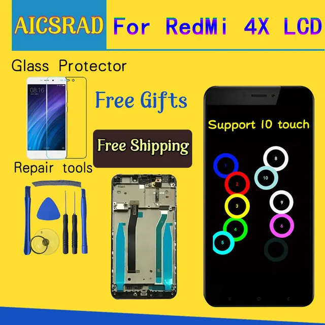 For Xiaomi Redmi 4X LCD Display Touch Screen Digitizer Assembly Replacement With Frame For Xiaomi Redmi For Xiaomi Redmi 4X LCD Display Touch Screen Digitizer Assembly Replacement With Frame For Xiaomi Redmi 4X Pro Prime 5.0 inches