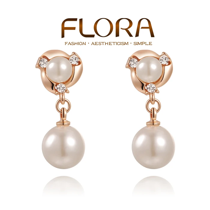 Super Deals Fashion Rose Gold Double Pearl Earrings For Women Fashion Rose Gold Double Pearl Earrings For Women Austrian Crystal Earring Brincos Grandes Penntes In Stud From Jewelry Accessories