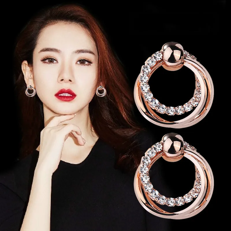 

2019 New Arrival Zinc Alloy Classic Round Women Dangle Earrings Fashion Geometric Earrings For Female Simple Jewelry