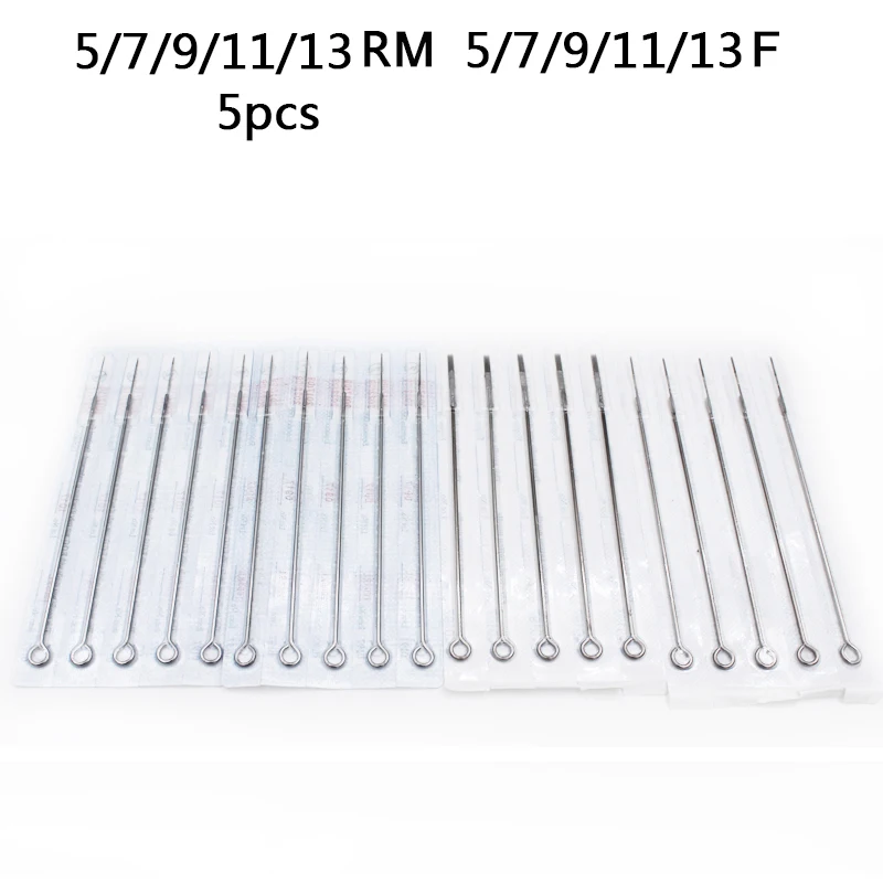 

5pcs Assorted Sterilized Tattoo Needles 3/5/7/9/11/13/15RM/F Professional Tattoo Needles Steel Disposable Needles Tattoo Supply