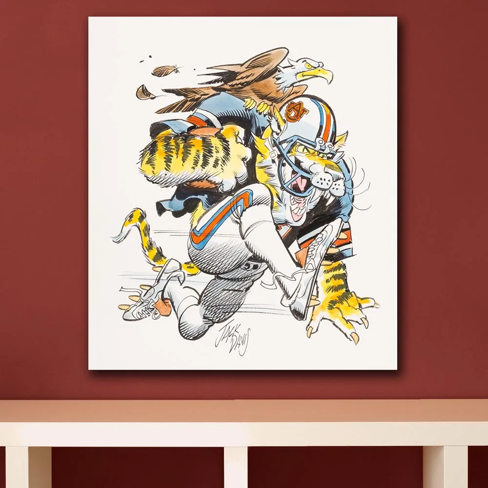American Auburn University Tigers Football Illustration Wall Art