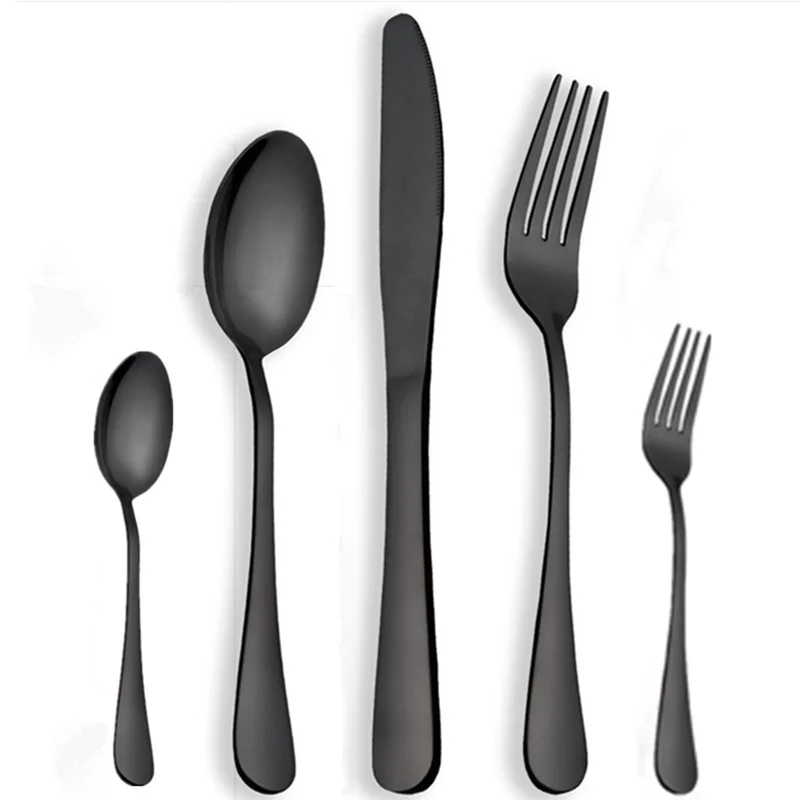 KuBac Hommi 30 шт./компл. набор посуды Нержавеющая сталь набор столовых приборов черный нож, вилка, набор золото наборы посуды Прямая