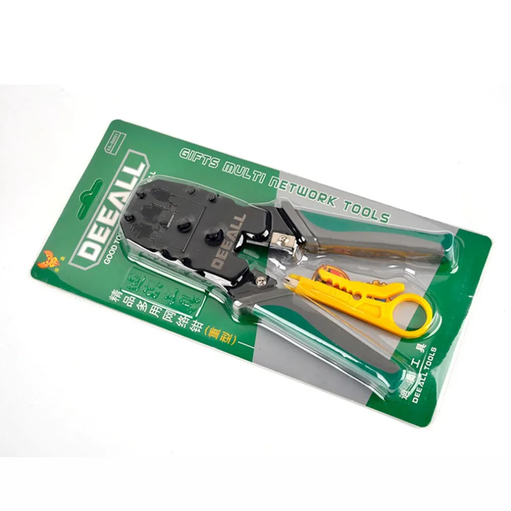 

Cable clamp multi-purpose pliers three network clamp crimping pliers wire cutter terminal clamp 4P6P8P+Stripping knife