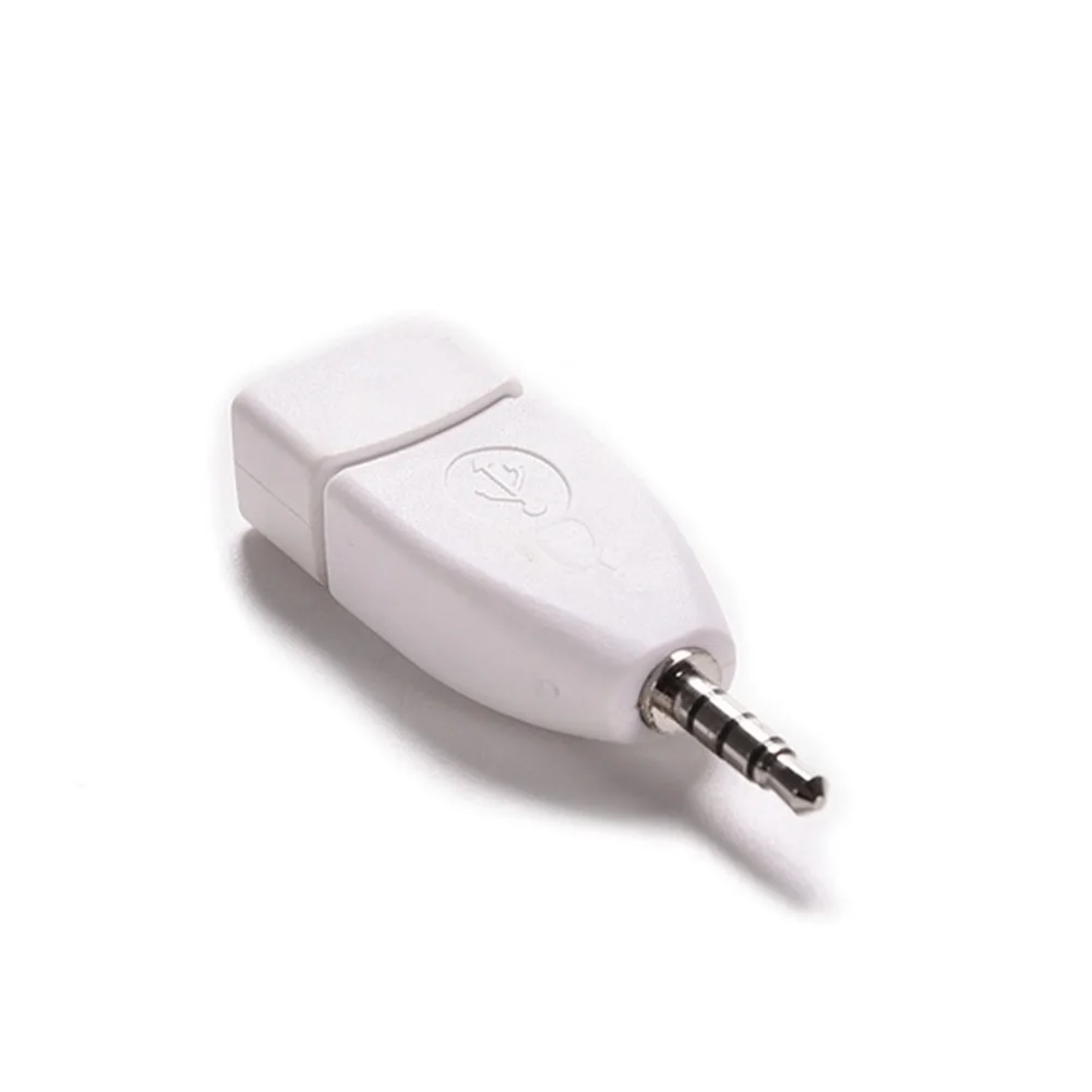 Конвертер адаптер штекер 3,5 мм штекер AUX аудио разъем для USB 2,0 Женский Высокое качество Белый#0225