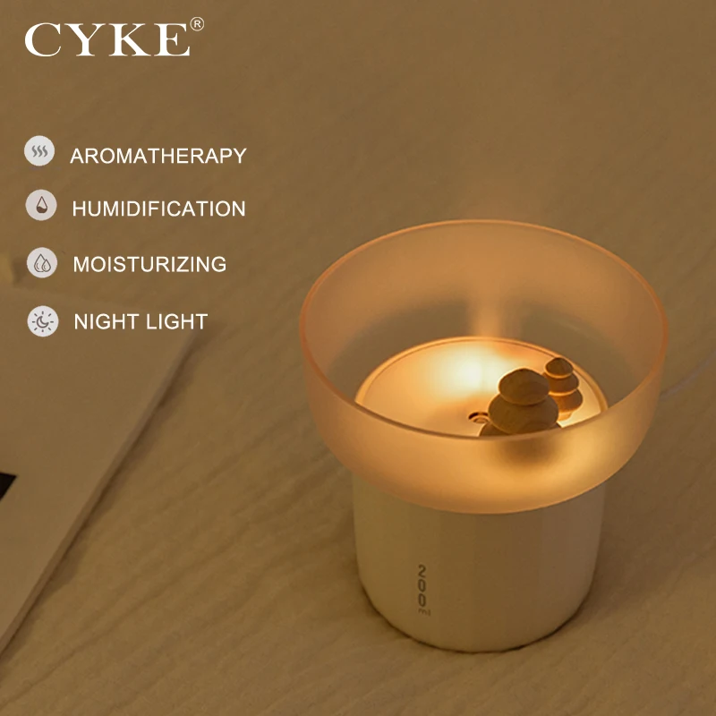 

CYKE Mini Air Humidifier Aromatherapy Diffuser for Home Car USB Mist Sprayer with LED Night Light