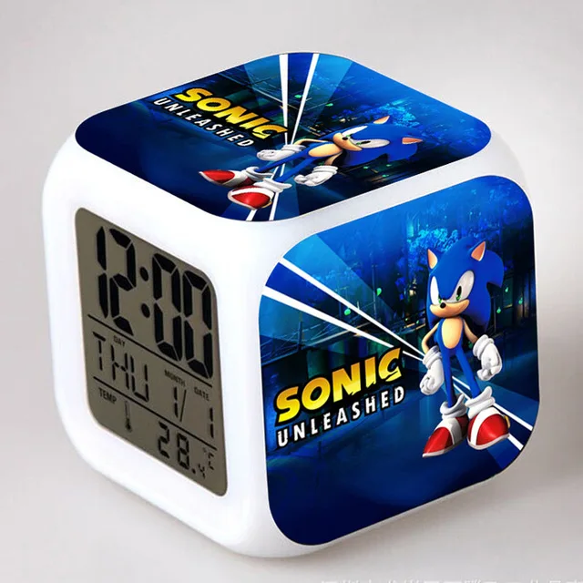 Sonic the Hedgehog светодиодный Будильник хвосты Miles Prower часы reloj despertador цифровые часы Dr. Robotnik horloge digitale Saat - Цвет: Оранжевый