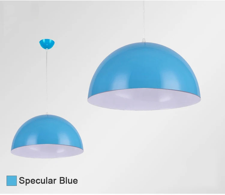 Простой и красивый полусферический металлический подвесной светильник лучшая цена. Современная Подвесная лампа для дома Бар Магазин Осветительная техника - Цвет корпуса: Specular Light Blue