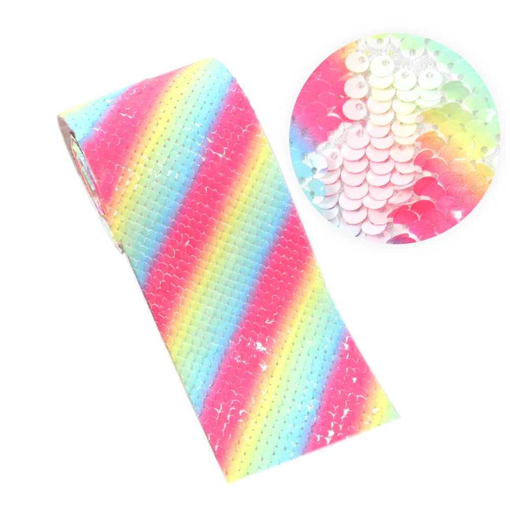 

David accessories 75mm rainbow reversible sequins fish scale tape ribbon 2yards(can't continued),DIY handmade,2Yc6819