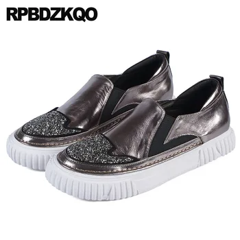 

china sneakers runway rhinestone crystal designer shoes women luxury 2019 ladies flats trainers diamond metallic brand slip on