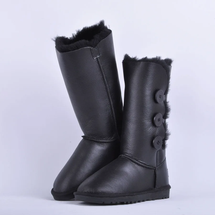 Najtaniej GRWG damskie śniegowce prawdziwa skóra owcza kobieta buty 100% futro naturalne dorywczo ciepłe buty damskie zimowe buty