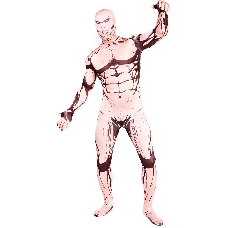 (PHC007) 3D печать Хэллоуин человек лайкра Зентаи Костюм плоть мышцы атака на Титанов Alan Косплэй костюм