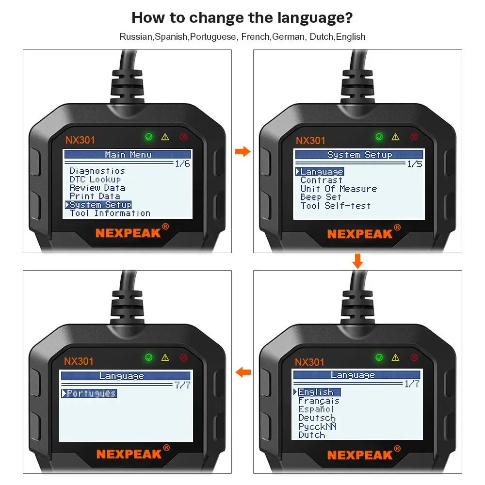 NX301 OBDII универсальный автомобильный диагностический инструмент сканер Код считыватель диагностический сканер инструмент OBD2 инструмент лучше, чем ELM327 AD310