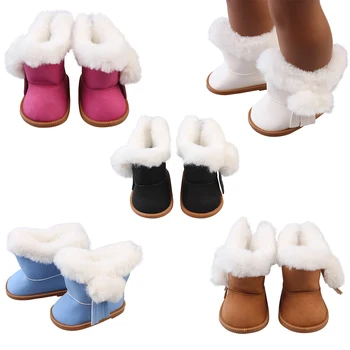 

2019 Cute 18 Inch American Doll Woolen boots For 43cm Baby new Born Doll Mini Shoes For Birthday gift toys