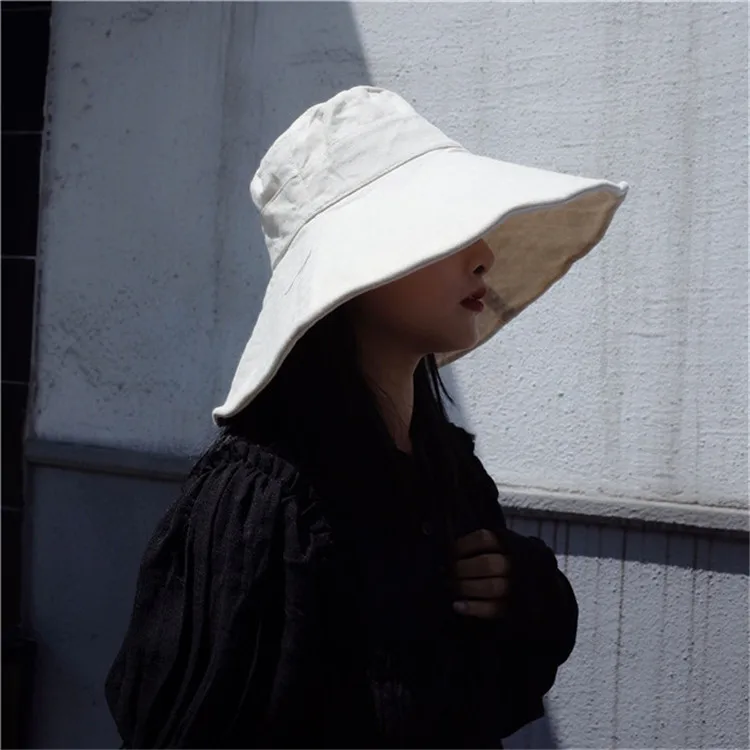 2018 New Japanese Solid Color Sun Hat Summer Travel Collapsible Sun Protection Beach Casual Sun Hat ACA96 (1)