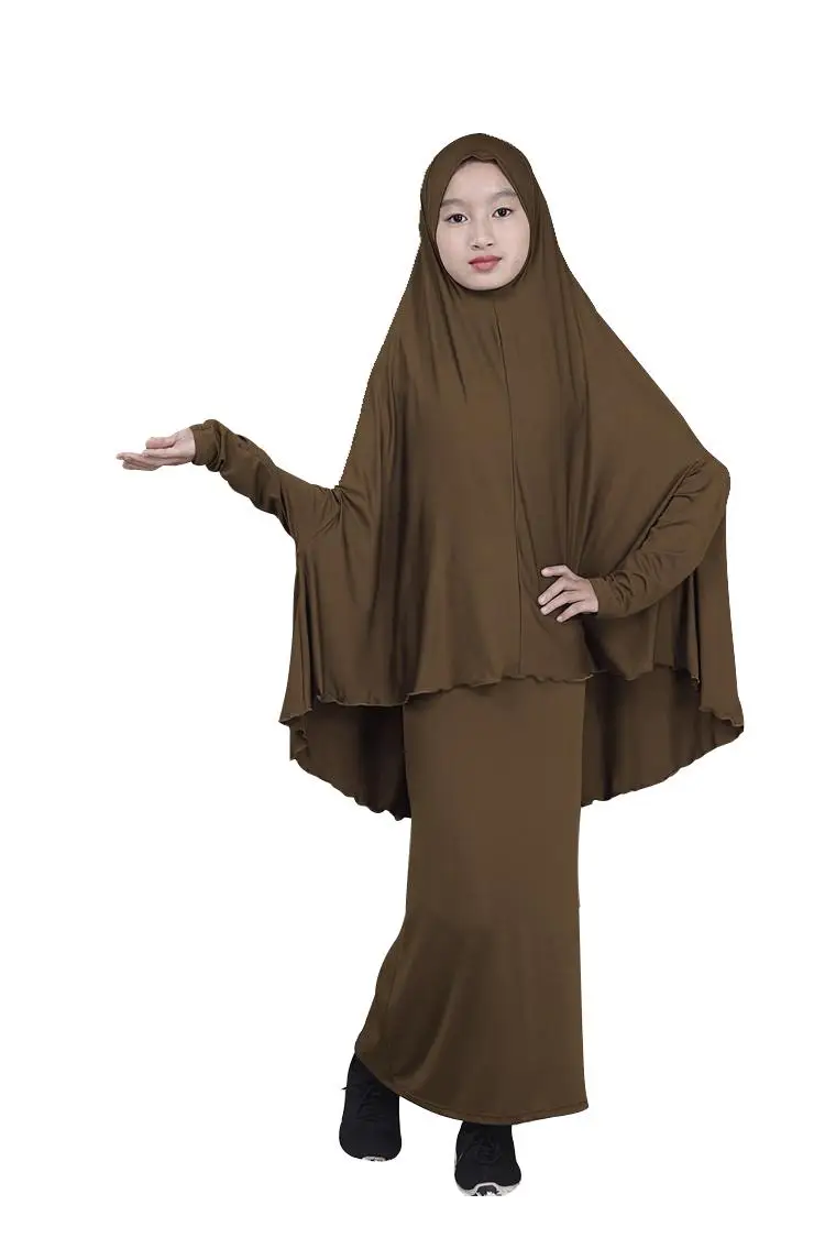 Abaya/длинное мусульманское платье-хиджаб Maxi для девочек; комплект одежды для молитвы в мусульманском стиле; Рамадан; Бурка; костюмы для детей с полным покрытием; новое арабское платье