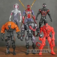 マーベルスパイダーマン毒虐殺マイルモラレスグウェンステイシーledライトアクションフィギュアアイアンマンおもちゃモデルコレクションギフト