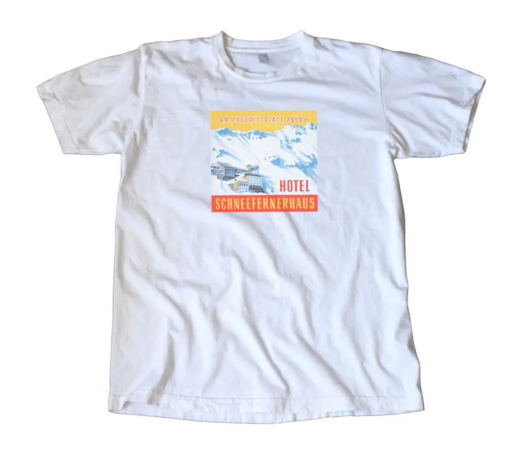 Zugspitze ألمانيا خمر السفر صائق تي شيرت التزلج!