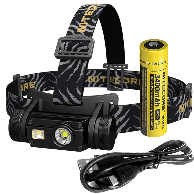 NITECORE HC65 USB Перезаряжаемый налобный фонарь CREE XM-L2 U2 max 1000 люмен дальность луча 110 м наружная фара для велосипеда