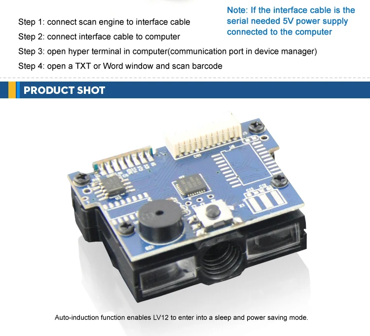 OEM Популярный 1D Модуль сканера штрих-кода двигателя для самостоятельной машины с интерфейсом USB