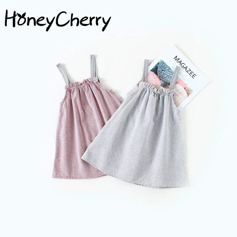 Новая летняя детская одежда платье на бретельках для девочек жилет на куклу Одежда для маленьких девочек летнее платье для девочек
