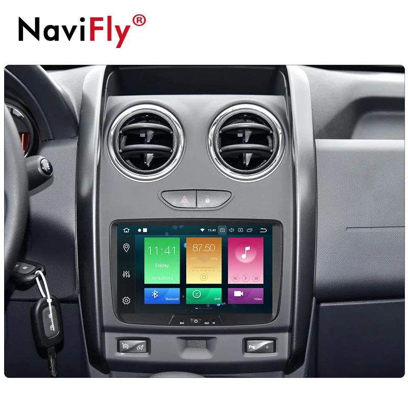Cheap NaviFly 4GB+32GB 8"HD Android8.0 Eight core car radio player gps navigation for Lada Xray 2/Dacia/Duster/Logan/Sandero 5