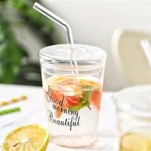 Современная Скандинавская прозрачная стеклянная чашка с соломенным шикарным скандинавским Vogue, высокая температура, кофейные молочные чайные чашки для домашнего завтрака