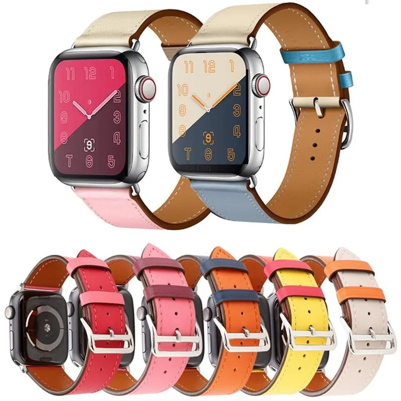 

Fashion Leather Loop Strap For Apple Watch 38 42 40 44mm Sports Single Replace Wrist Band For iWatch Series 4 3 2 1 Watchband