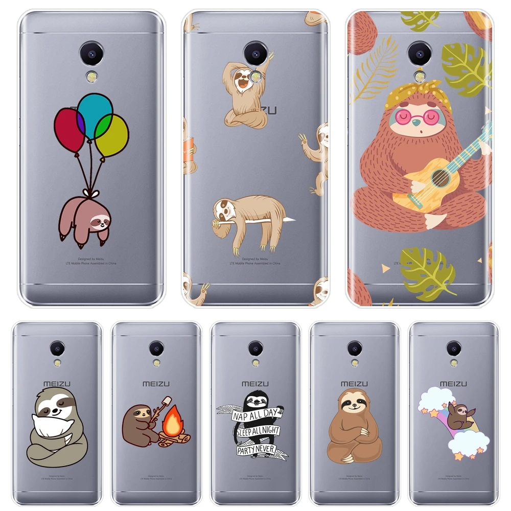 Чехол для Meizu M2 M3 M5 M6 Note Силиконовый Забавный мягкий чехол Kawaii Sloth M6S M6T M5C M5S M3S