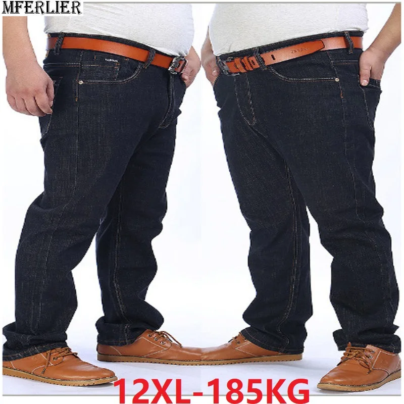 

men jeans 9XL 10XL 12XL plus size big Trousers winter pants Elasticity Elastic waist 50 54 56 58 Stretch black loose jeans 150KG