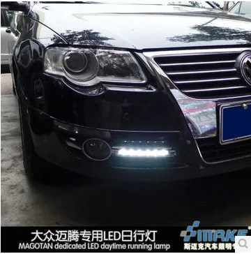Hireno Car LED DRL Waterproof ABS 12V Daytime Running Lights for Volkswagen Passat B6 2007-11 Fog lamp 2PCS