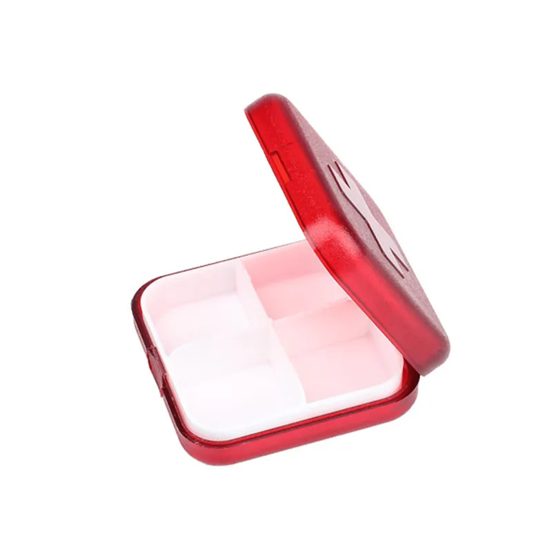 New Portable 4 Slot Medicine Case Organizer Plastic Pill Drug Boxes Container Compartment Medicine Tablet Holder TB Sale
