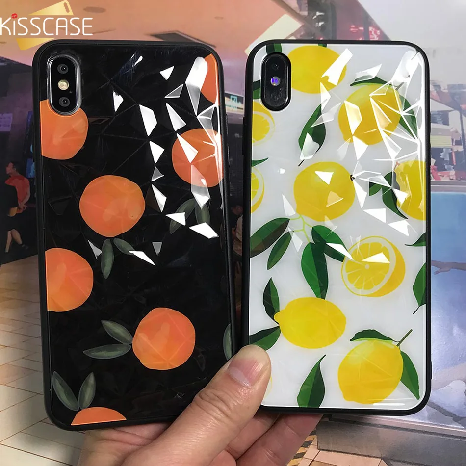 

KISSCASE 3D Diamond Fruit Case For iPhone 7 8 Plus X XS XR XS MAX Summer Clear Case For iPhone 6 6s 7 8 Plus Fundas Back Cover