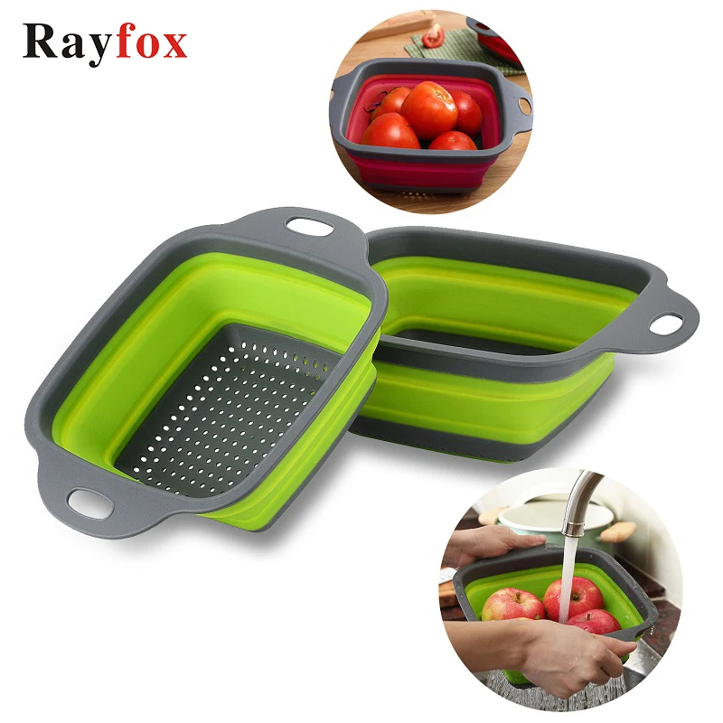 

Kitchen Accessories Telescopic Water Filter Basket Cleaning Vegetable Fruit Square Utensil Creative Kitchen Gadgets Cooking Tool