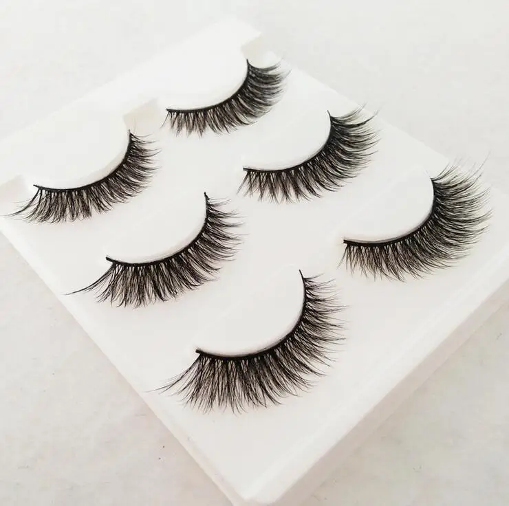 

3 pairs /set 3D False Eyelashes Messy Cross Thick Natural Fake Eye Lashes Professional Makeup Tips Bigeye Long False Eye Lashes