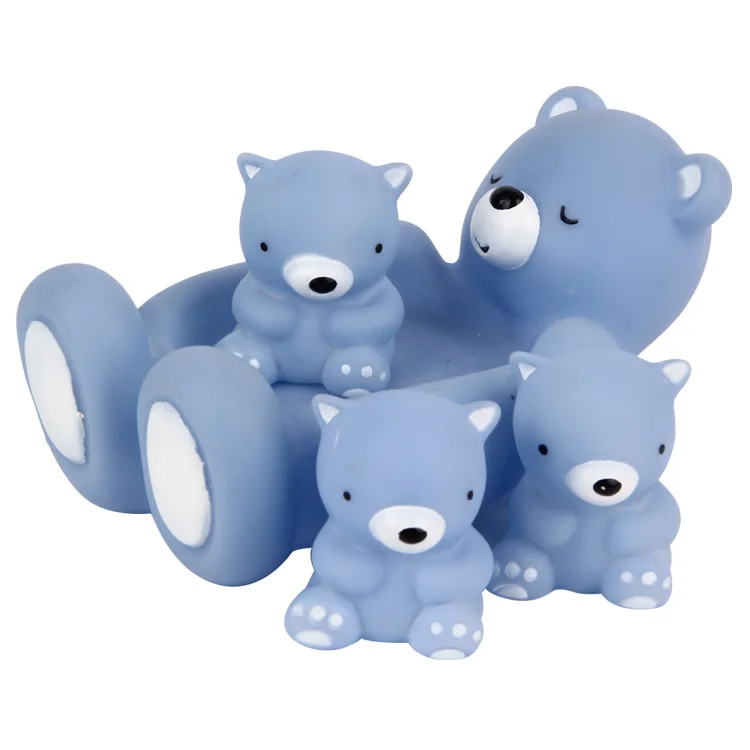 Детские Squeeze-sounding Dabbling игрушки для ванной резиновые игрушки малыш медведь водные игрушки один большой три маленький классический игрушки