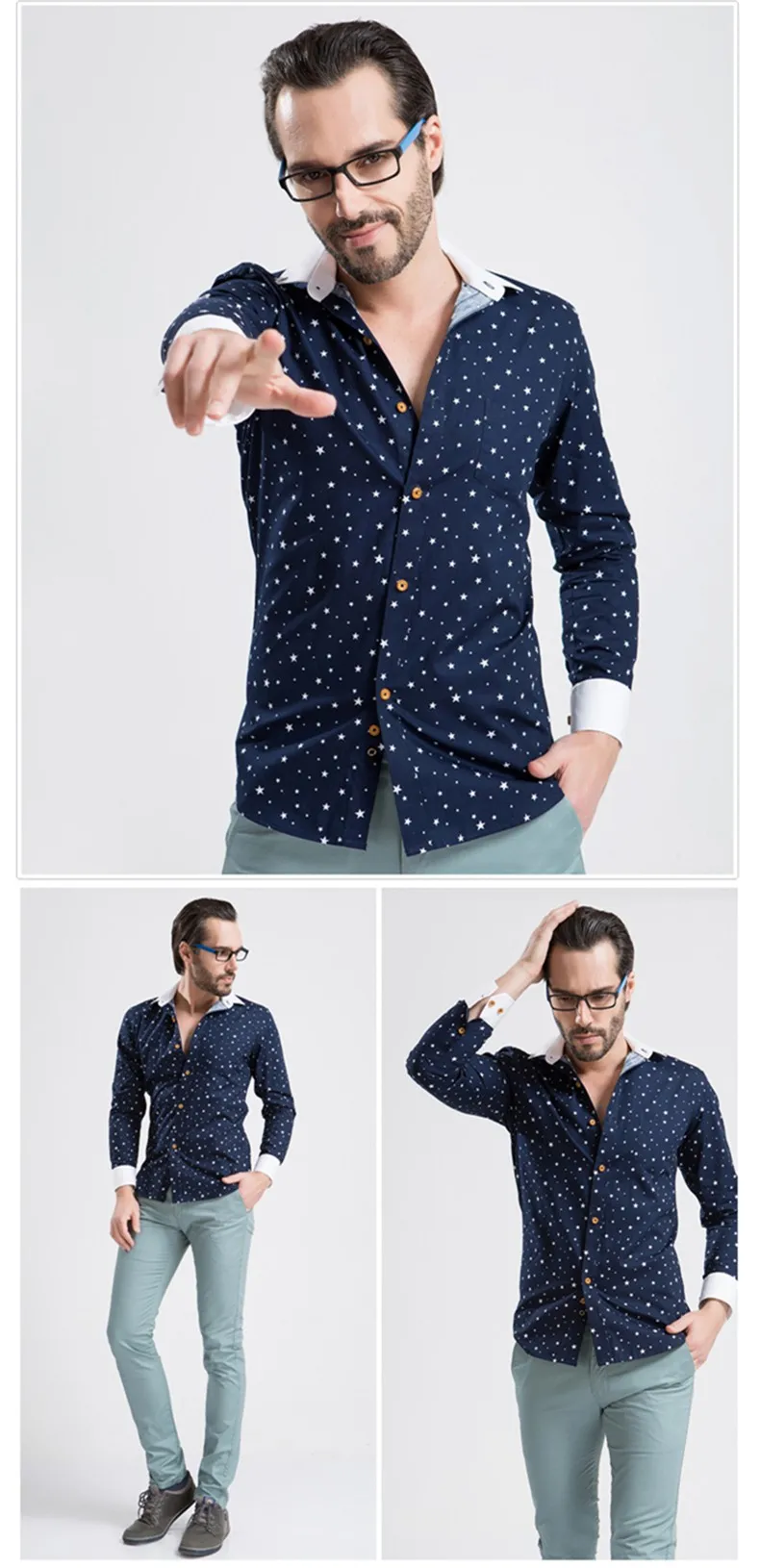 Новое поступление года Мужская мода одежда бренд высокое качество Для мужчин; повседневные рубашки с длинными рукавами с цветочным принтом Рубашки для мальчиков для Для мужчин