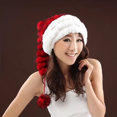 

Winter hats for women cap hip hop Warm 100% Real Fur Women's Hats knitted rabbit fur hat new fashion 2016 Christmas Fur Hat