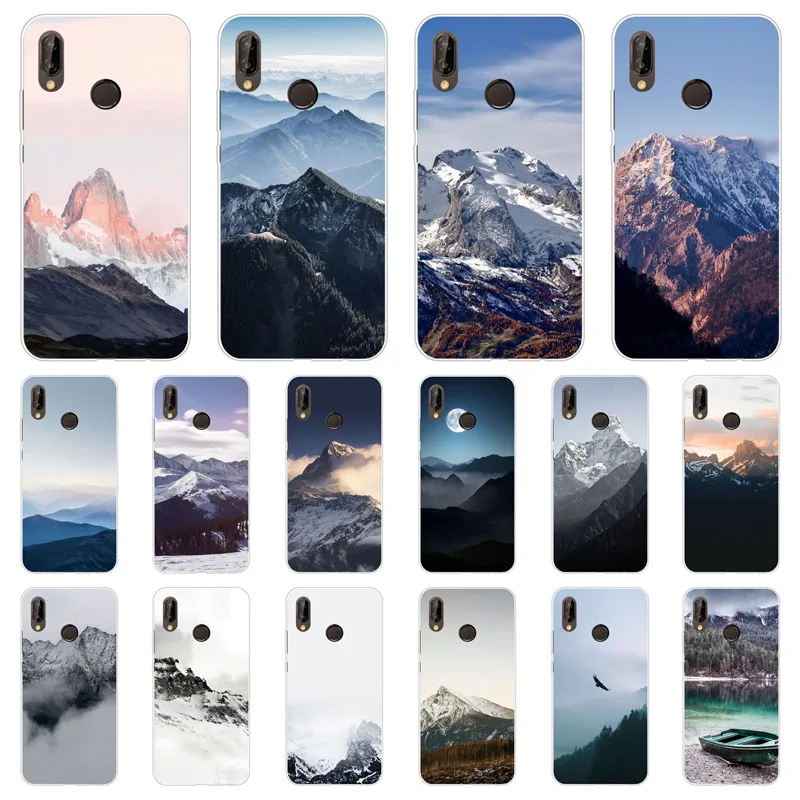 

huawei p10 plus p20 lite p20 pro p8 p9 lite 2017 Case mountain peak Soft TPU Back Cover for huawei p20 Phone protect Bags cases