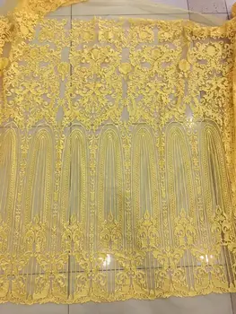

fashionable tulle embroidery french net lace fabric Cyndi-10.1775 with beads for party dress