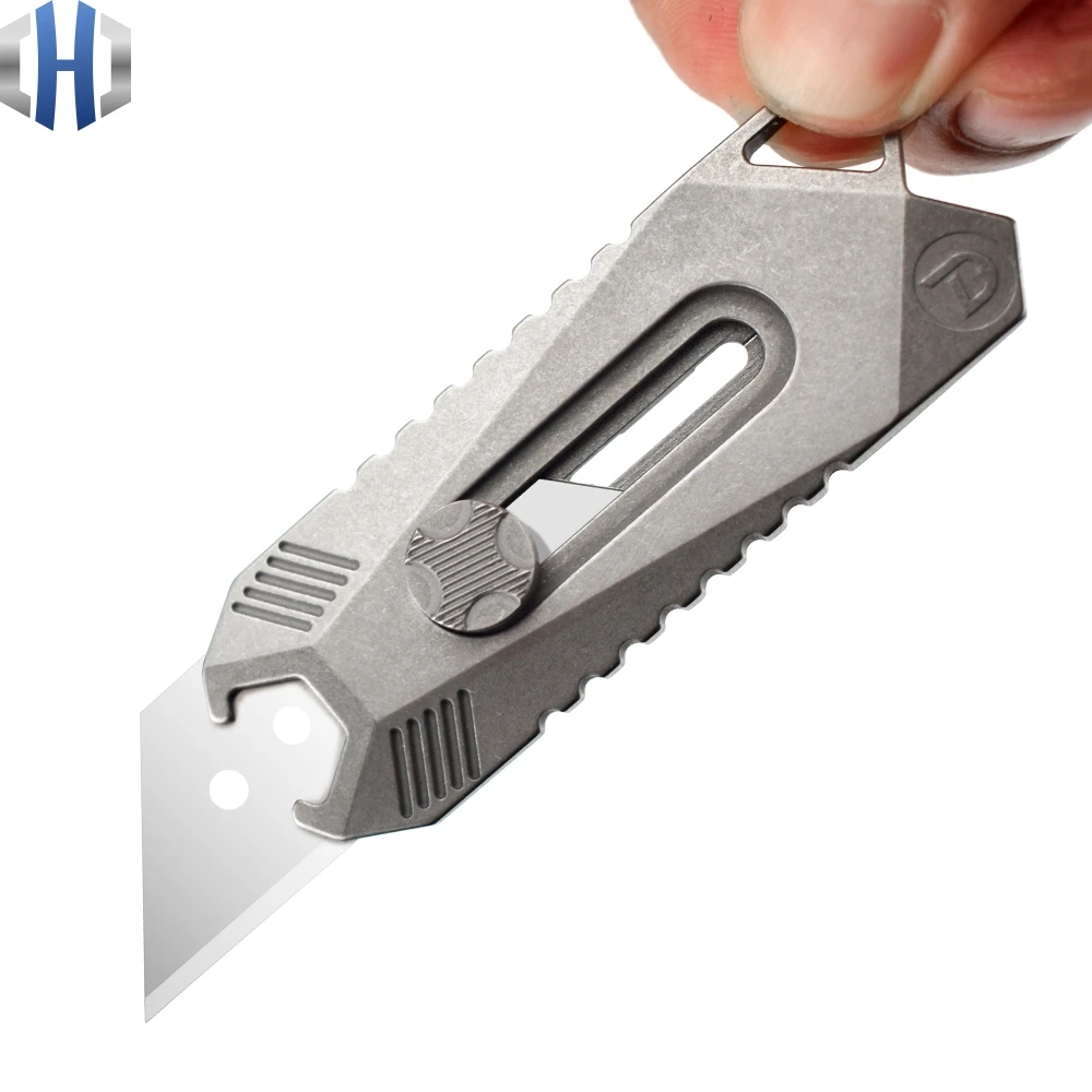 

Knife Titanium Alloy Mini Paper Cutting Utility Knife Outdoor Cutting Rope Unpacking EDC Hook Tools Knife