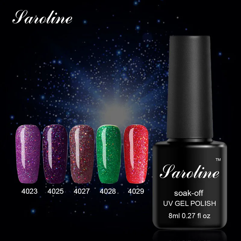 

Saroline Hybrid Lacquer Gel Varnish with Sparkles Neon Nail Gel Semi Permanente Primer Nail Everything for Manicure 19 Colors