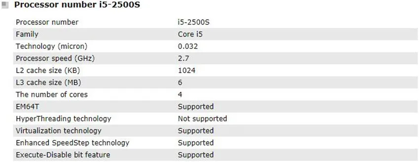 I5 2500S
