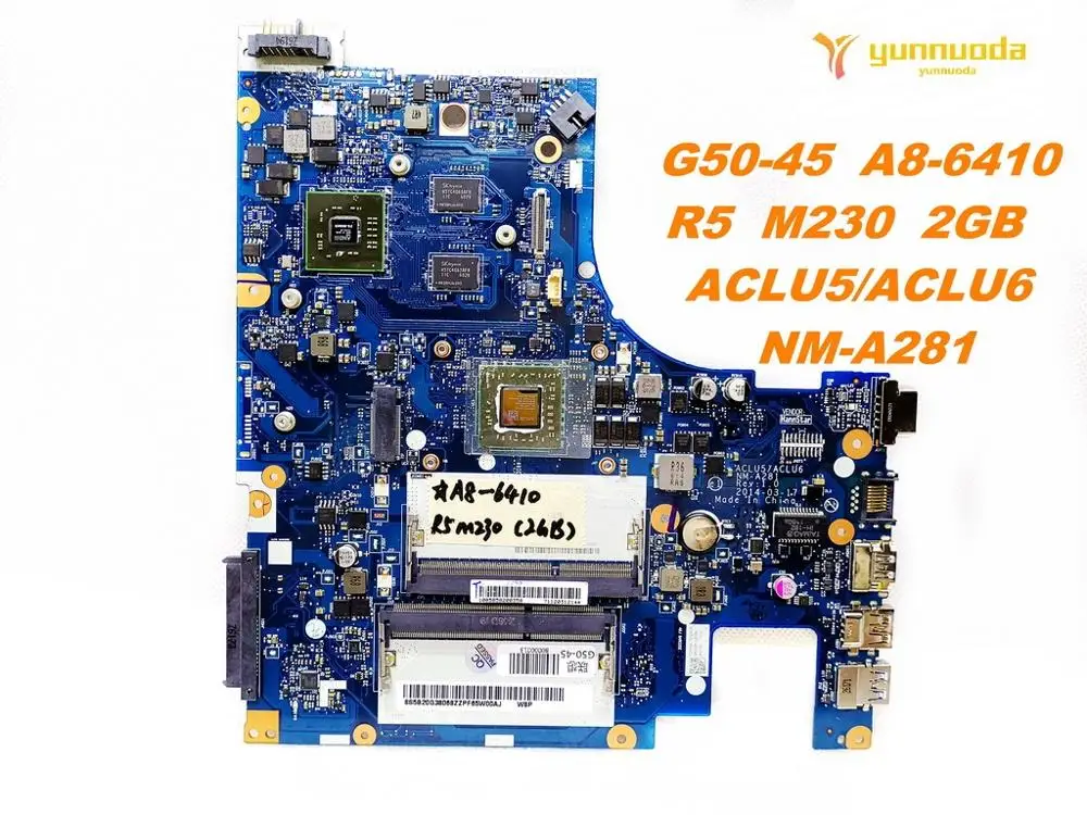Buy  Original for Lenovo G50-45 laptop motherboard G50-45 A8-6410 R5 M230 2GB ACLU5ACLU6 NM-A281 tested 