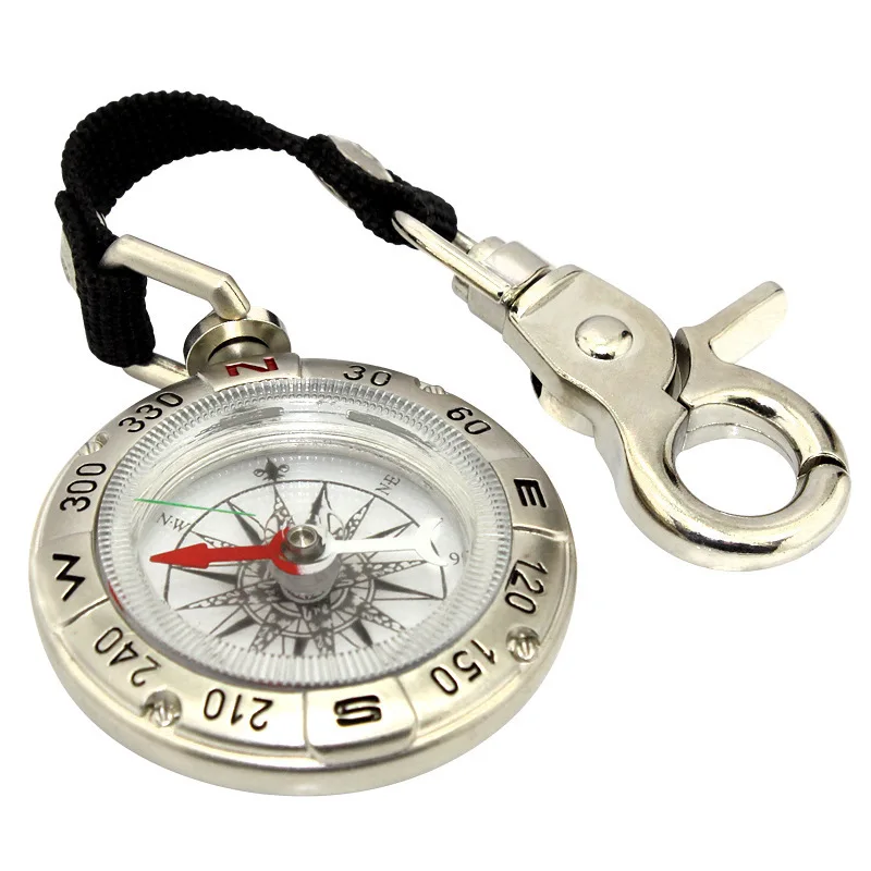 boussole, Outdoor Portable Multi function Mini Metal Keychain Compass